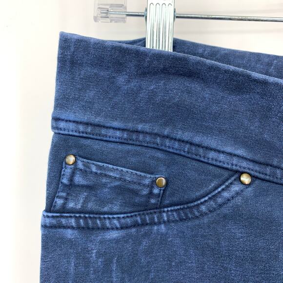 Testimony Los Angeles Flare Leg Pants Womens Size L Washed Blue Pull On *READ - Picture 5 of 7